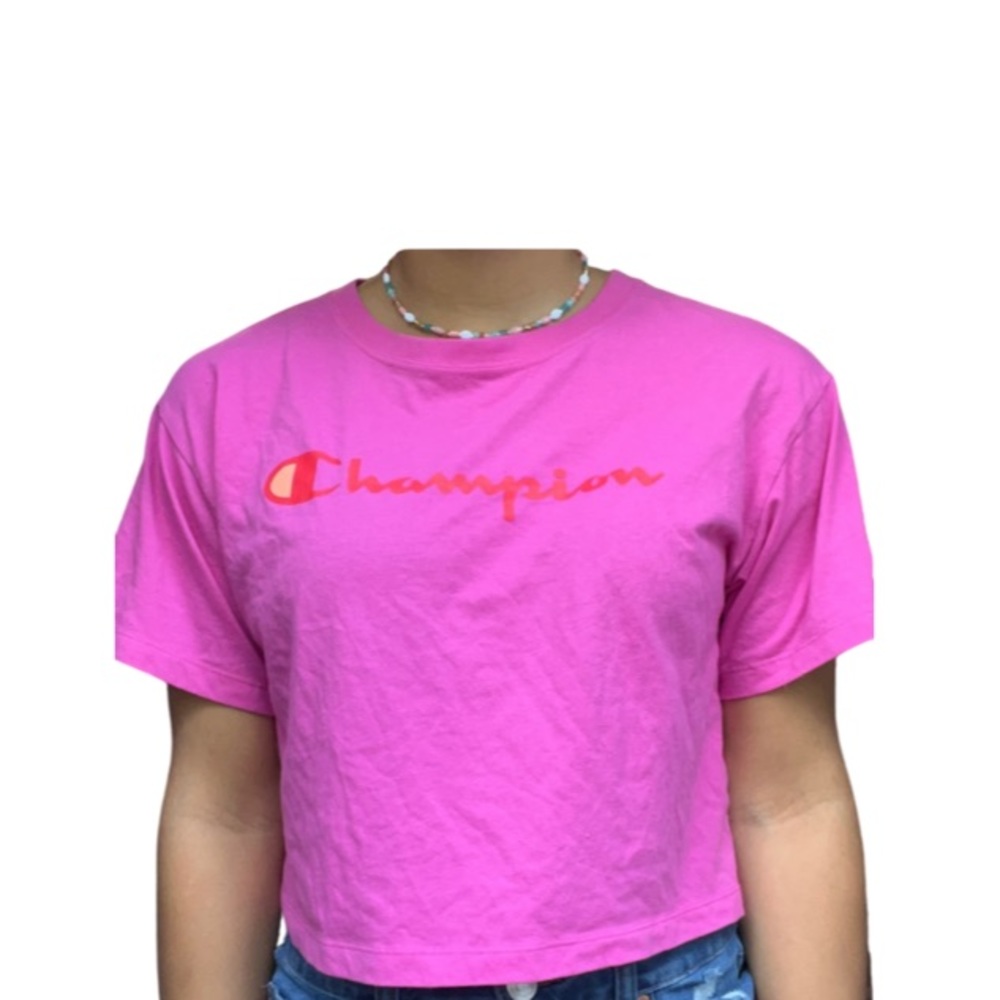 Pink Women’s Champion Cropped T-Shirt Size Small